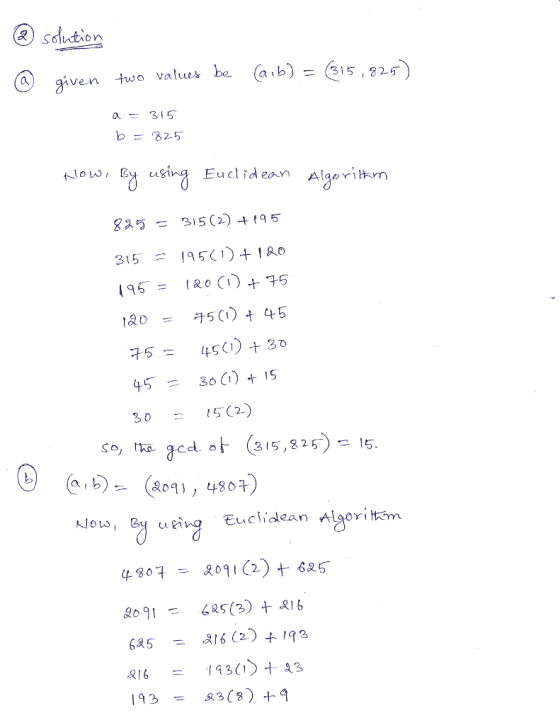 O given two valuus be abl =@sg25 a-b) = (3 i 5,325 a= 315 hlowi Ly uging Eucl id ean Alaprim 825-315(2) t 195 54sC)30 45 = 3