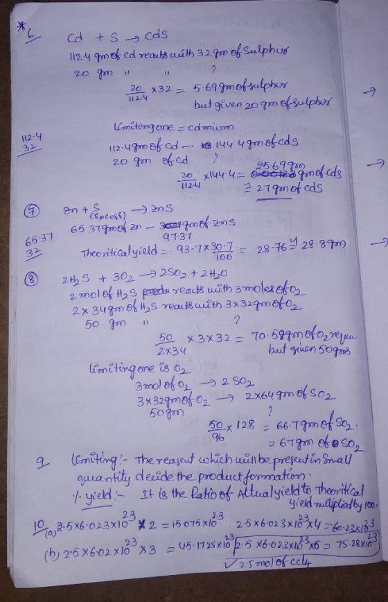 11214 112-4 112.4 100 Cd ts cds 112.4 gm of Cd reacts with 329 of Sulphug 20 gou 2 20 432 = 5.69 gm of sulphur but given 20 q