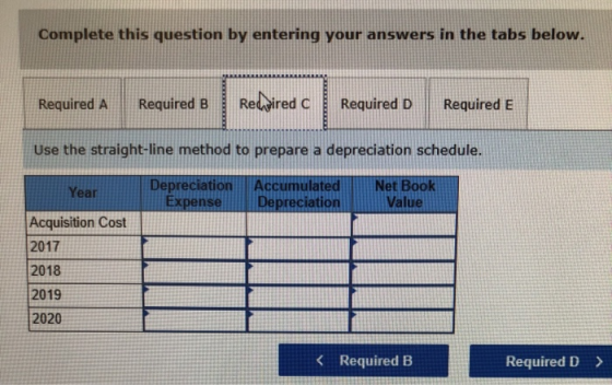 Complete this question by entering your answers in the tabs below. Redired C Required B Required A Required D Required E Use