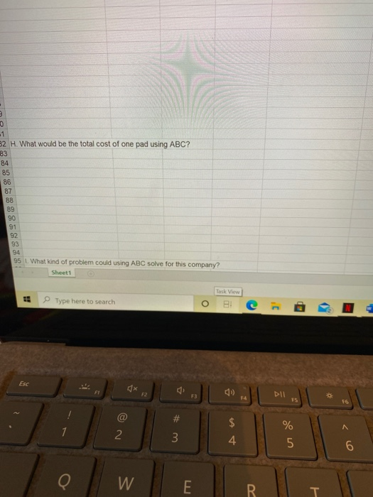 3 0 .1 32 H. What would be the total cost of one pad using ABC? 83 84 85 86 87 88 89 90 91 92 93 94 95 L. What kind of proble