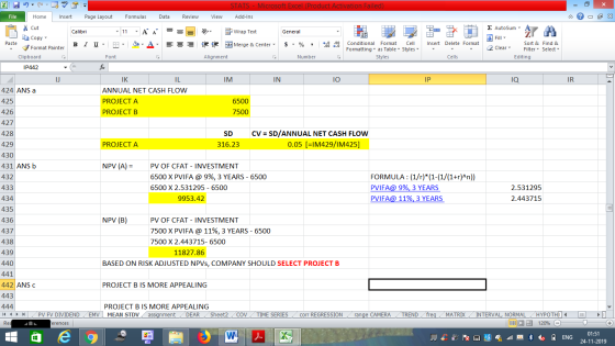STATS - Microsoft Excel (Product Activation Failed) Add-Ins File Home Insert Page Layout Formulas Data Review View - 2x % Cut