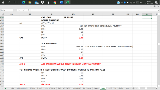 C w ENG 00:56 27-07-2020 99+ 34 Х F1454 . FA FB FD FE FF FG FH EL FJ BA II PLUS set FC CAR LOAN DEALER FINANCING C/Y = P/Y =