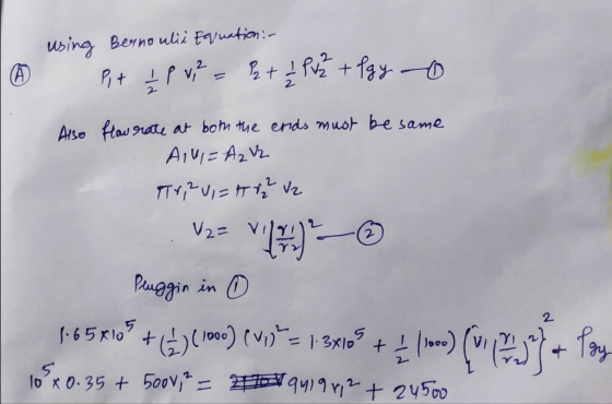 Berno ulií Equaton:- using 2. 2. Arse tas rai at bohh the ends must be same γγ 2. ル
