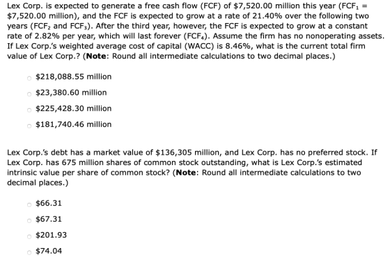 Lex Corp Is Expected To Generate A Free Cash Flow FCF Of 7 520 00 