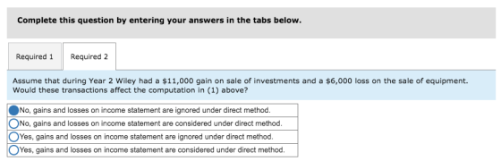 Complete this question by entering your answers in the tabs below. Required 1 Required 2 Assume that during Year 2 Wiley had
