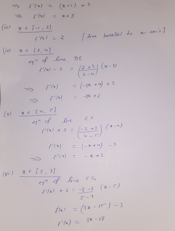 x-axis? - f(n) = (x+1 1+2 » f(x) = x+3 XE [1, 2] f(x) = 2 I line barellel to (iv) a E 22,4) egn of line DE f(al - 2 = (2+2