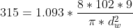 8 102 9 315 = 1.093 *