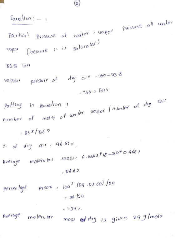 3.8 To1 va pou pressue of dr ai 60-23 8 ..ך 36. 2 for 6 ngaalion 1 di nomber of mol g of wa a ler Uapot number of . 93,8 /786 פ Aveoge molecu la masu 0.03s-a*o.966 7 : 986 aren loą : 38 /29 .134/. nass