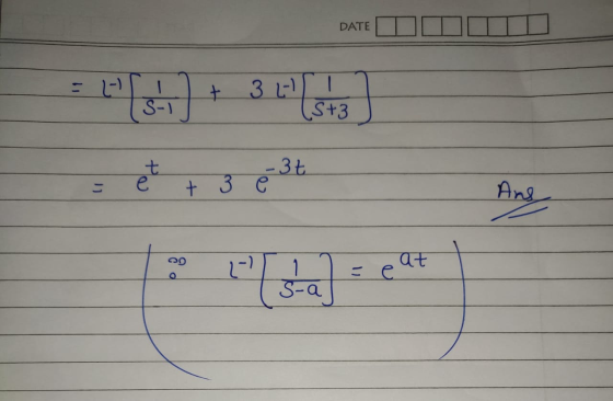 DATE 11 너 바 + 3네 S- S+3 七 e -3t +3 3C Age 1) at 1 0 S-a