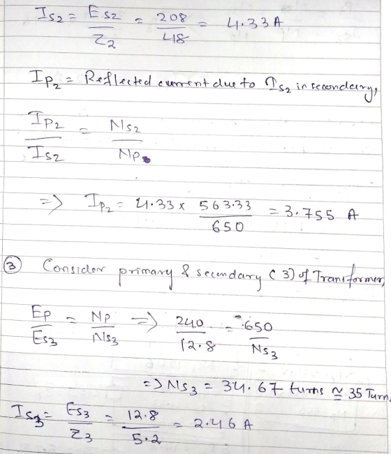 a 208 = Iso = Esz CZ2 4.33 A 18 Ip = Reflected curent due to Isa in secondary Ip2 Msa Isa Mpy Jp = 4.33 X 3.755 5 6 3.33 650