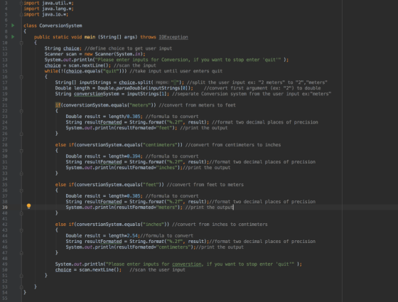 import java.util.*; import java.lang.*; import java.io.*; class ConversionSystem public static void main (String/] args) thro