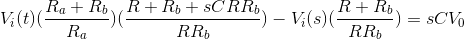 Vi(t) Ra + Ro R+Rb + SCRR Ro) - V;(s)( K) = $CV RIG RR RRD