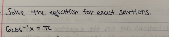 Solve the equation for exact solutions. Gros-x = π noroupa eit no