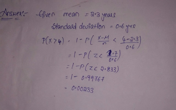 Annex:--Given :a-3 dears mean x-M 0 6 0 00233