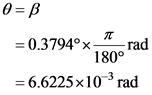 0=B
= 0.3794°x
24 * 1800 ta
rad
= 6.6225x10-rad

