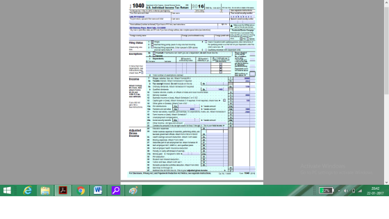 1040 2016 U.S. Individus Income Tax Retum CNN. 545-002- w S WE 34543 web 422, Rummy Fail CA 92000 Fling Status Check only one