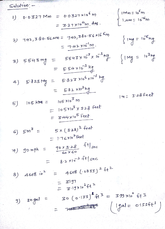Soluho); 0.0327 MM 0.032 x166m 3 -5.82 x10 = lo 5x10 X 328 feet 5 x (328)3 feek -8.2지 8) 4608 i46 33.39 xlo ft 3