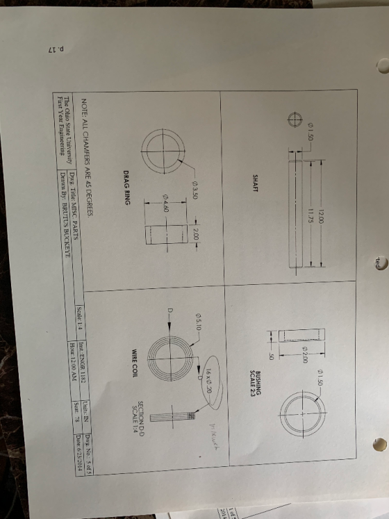 ted 12.00 01.50 1.50 11.75 2.00 7 1 50 SHAFT BUSHING SCALE 2:3 1 of 2014 16x0.20 2: 1x wich 3.50 -2.00 - 05.10 7 D. 04.60 1 W