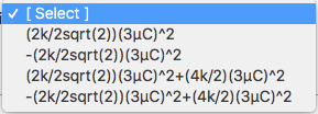[Select] (2k/2sqrt(2))(3C)^2 -(2k/2sqrt(2)) (3C)^2 (2k/2sqrt(2))(3C)^2+(4k/2)(3C)^2 -(2k/2sqrt(2))(3C)^2+(4k/2) (3C)^2