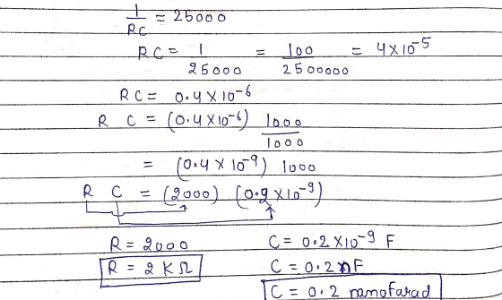 += 25000 Ro Все т е Тоо - Чx 105 25000 2500000 RC= Onu x 10-6 RC = (0.4 X 10-4) 1000_ Tooo Lot = 10.4 X 109) 10oo R = (2000)