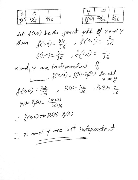 xl oli yoll x 3% 46 P(4) 3% % Let f(a,y) be the joint pdf of Xandy Then 869) at 8(0,1)= 3Ğ 1 8(,0)=1/5 ,f (1,1)= 36 x andle a