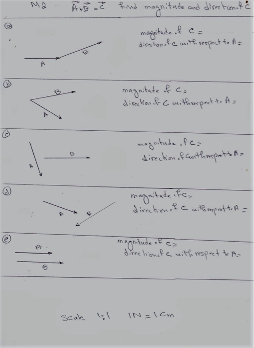 M2 Ã TB ał find magnitude and directionat & magnitude of ca direction fe with respect to A= magnitude of ca direction of C wi