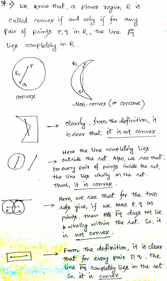 R2 P Ri 2. line pa *> we know that, a Planer region. R is called convex if and only if for any pair of points P,9 in R, the l
