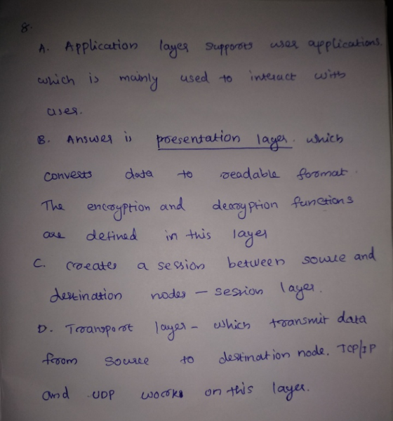8- hApplicationayeuromes wsar ape plicautions cuhich is mainly used to nte a ct uit B. Ansuei proesentakion lager suich Ths enerionand dryphon ases esentation lage usich enrion and dleany pion feunstion a au defined in this lay C, Coeates a sesia, betueen sowne and Soue to dlestinat ion noda, 10pP