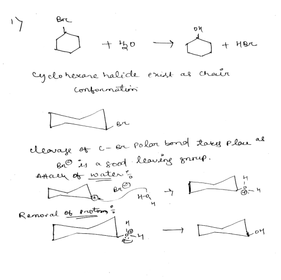 Br tHBr Cy clohexae halide exist as choir Contonmatu c-e Polor bono ory Plou as leavae ot &ood Reauing nrup. AtCe e waten и