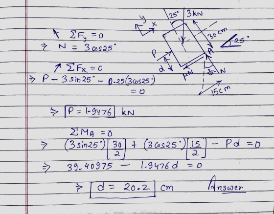 25 3 kN Co S45 253Cos25 cm MA =0 2 39.40975ー 1-9476 d o