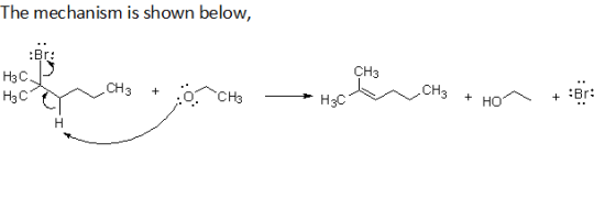 The mechanism is shown below, CH3 :Br: Br .CH3 HO НзС. CH3 Нас + CH3 Нас