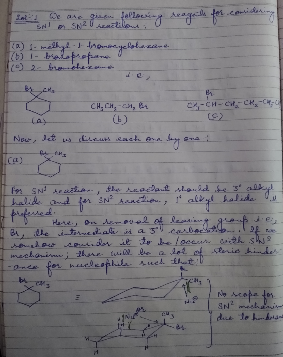 Solid We are given following reagents for conside DV (a) I-methyl-I brome cyclohexane (6) I- bromo (C) 2- bromolecane é e, By