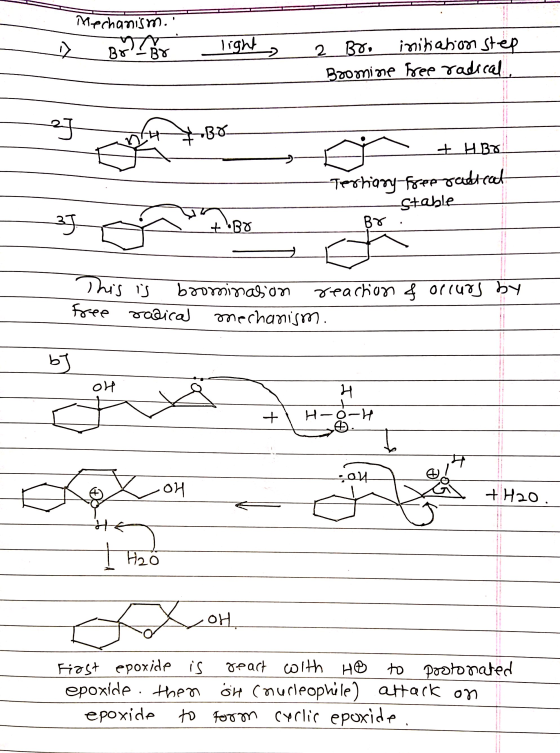 Mechanism. > light Br-B8 2 BV initiation step Bromine free radical. z -BO + HBO Tertiary fferradtrat Stable 3] + BO Bo This