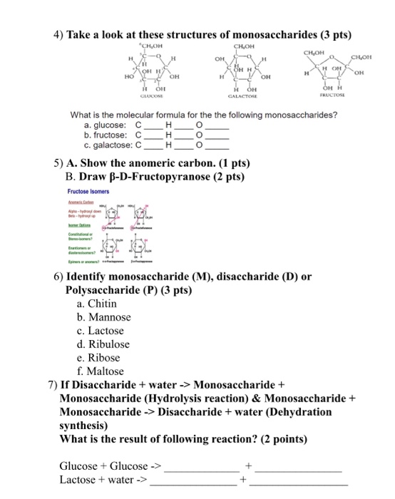 4) Take a look at these structures of monosaccharides (3 pts) *CHOH CHOH CH,OH OH CH,OH SH HOM HO OH OH H H OH OH H . H OH GL