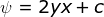 V = 2yx + c