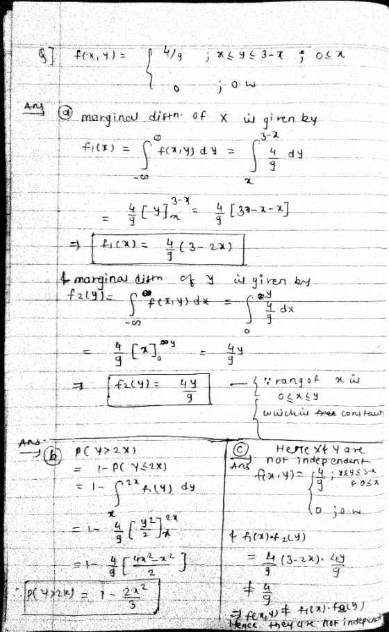 G), margineu-dim. of X given by (3-2x) ( y>2%) not indep enden ce indepe
