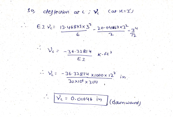 3) For the beam and loading shown in figure, E = 30 x 106 psi, Ī ...