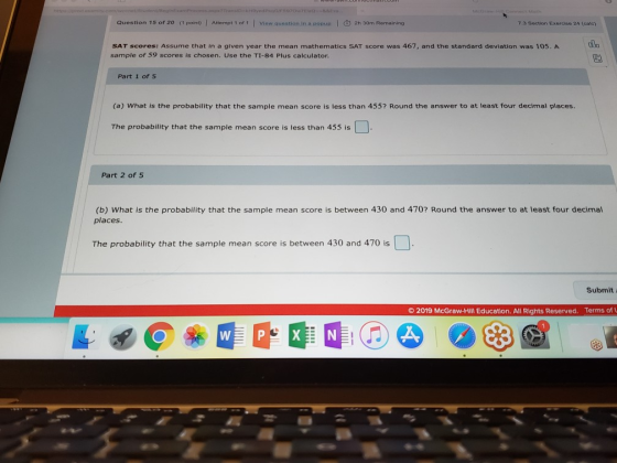 Question 15 of 20 (1 point Attempt 1 of 1 | View question in a popup 2h 30m Romaining 7.3 Section Exercise 24 (calc) SAT scor