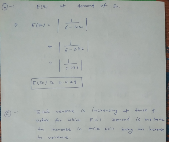 dlemand of 5 ct E(L) E(50) m 50 6-3.912 2 08 E (5o) 0.니 구9 mereading tis at L- To tal Yevemue Demand is me los tc E LI Valu