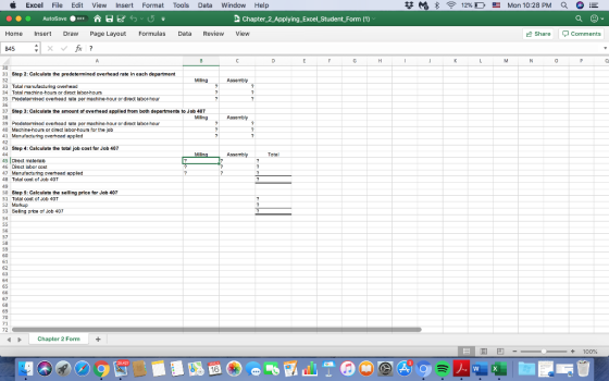 * M * 12%D E Mon 10:28 PM Q E Excel File Edit View Insert Format ... AutoSave OFF QE S U Home Insert Draw Page Layout Formula