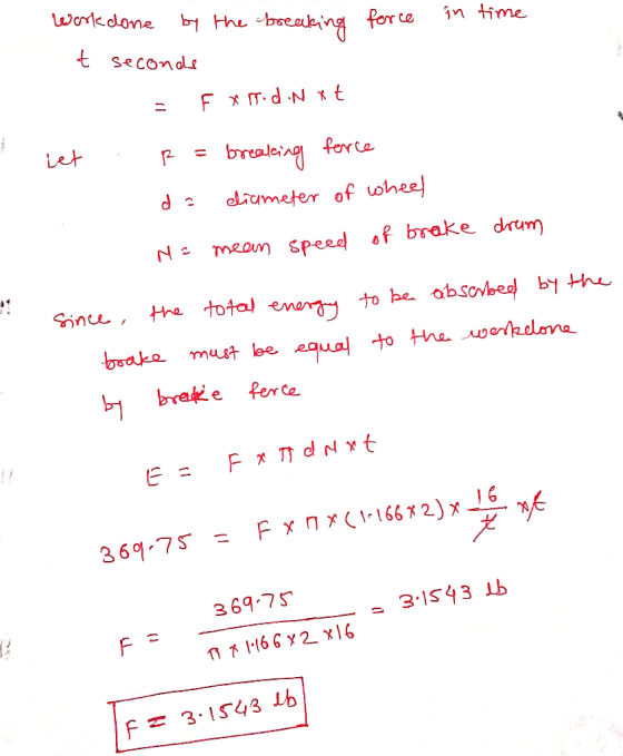 rikdone b the boeaing or in time t secondr d dmater of uohee Neom spe f brake drum) braie ferCe 369-7S