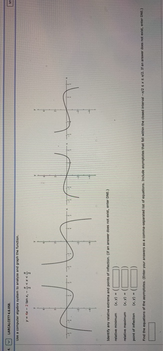 LARCALCIT LES Identify any relative extrema and points of infection (If an answer does not relative minimum .) - relative max