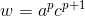 w = a^pc^{p+1}