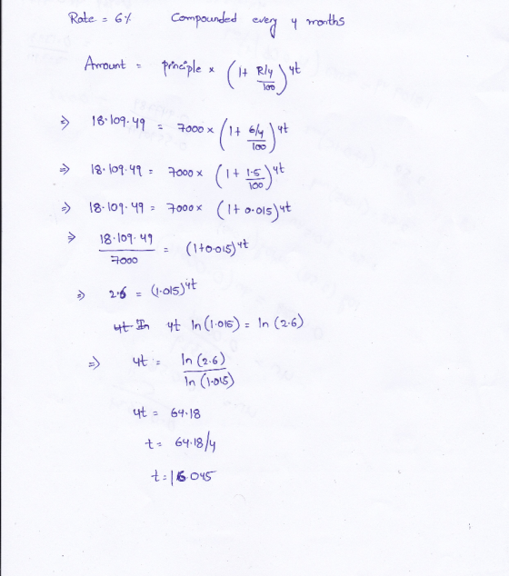 Compounded od loo 18 101(os) Yt it ols 4t n (6) 4t= 64-18