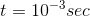 t=10^{-3} sec