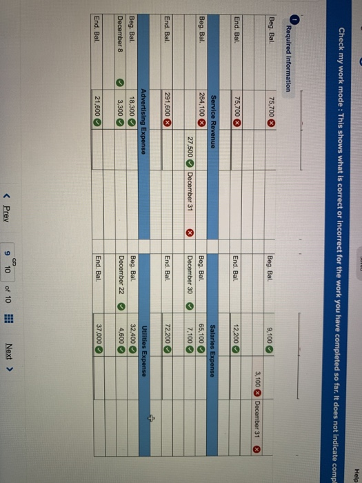 Help Check my work mode : This shows what is correct or incorrect for the work you have completed so far. It does not indicat