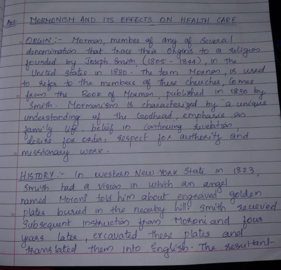 MORMONISM AND ITS EFFECTS ON HEALTH CARE Mormon-member-al-amp-a( Goves a l Saith (180s-9844) ,in the ㄧ一.loRaIN :-. oundod y Taseph 3440 o Unitad State o n 1830 . The team Moa non tts use onthe Book undeastanding af thi nodhaad emphasis a 02desAospect Smauth had a Mi ih whieh an an mmed Moton? told hin about enneved olden platzs hued in the neas loy hile smsth ueved ub seauent nstucton than Mozoni and los 1eaa s late-excavated- those plates and 2 乙 Cthams lated thene into nglishThe ata