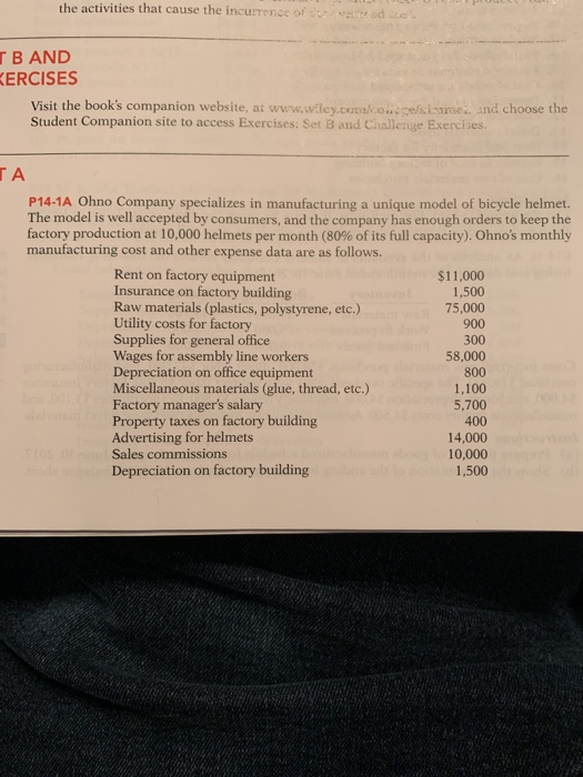 the activities that cause the incurrence of TB AND KERCISES Visit the books companion website, at www.wiley.colon.ge/serves
