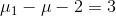 \mu _1-\mu -2=3