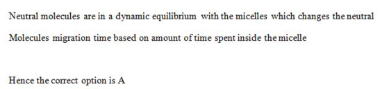 Neutral molecules are in a dynamic equilibrium with the micelles which changes the neutral Molecules migration time based on